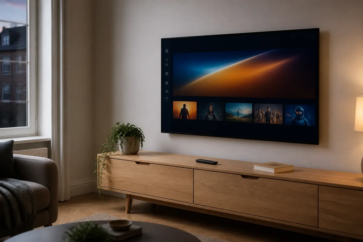 Living room TV ready for Worthystream setup